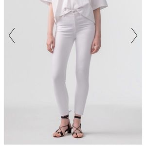 Agolde “nico” high rise slim fit white jeans